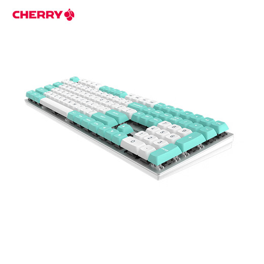 CHERRY Cherry KC200 mechanical keyboard office gaming keyboard computer keyboard mechanical blue and white color matching customized keyboard PBT keycap wired keyboard red axis