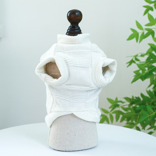 Meow Fairy Autumn and Winter Pet Sweaters Puppy Clothes Teddy French Doll Pomeranian Small Dogs and Cats Bichon Frize Autumn Thick Style Afternoon Tea T-shirt - White Coffee S - About 4-6 Jin [Jin is equal to 0.5 kg]