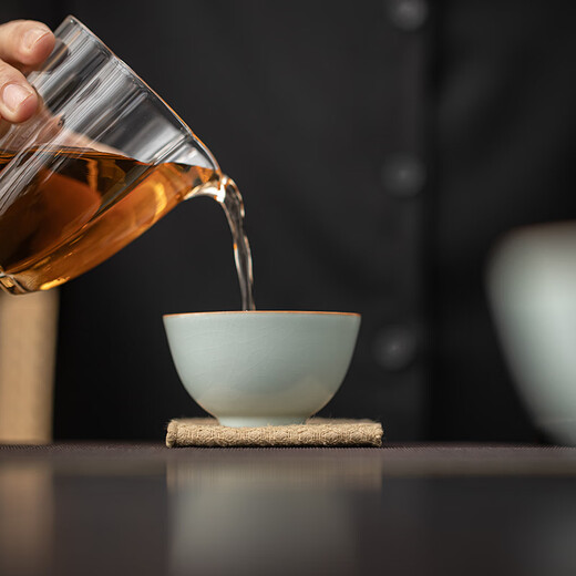 SUSHI CERAMICS Ru kiln six-cup opening plate can grow gold thread personal cup master cup tea cup 6 pieces J1035