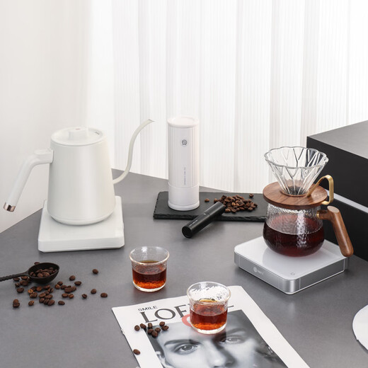 Hero Premium Edition Hand-brewed Coffee Pot Gift Box Set Bean Grinder Electric Hand-brewed Pot Coffee Cup Filter Combination Souvenir SF Express Advanced Edition Mini Gift Box-White