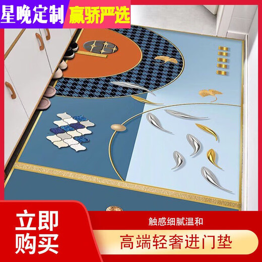Xingwan high-end light luxury door mat living room mat door non-slip foot mat bedroom coffee table mat study simple mat can be customized New picture-1 200 width X 250 length (cm)
