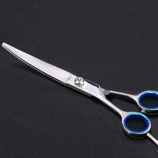 Jipai pet grooming scissors, trimming scissors, curved scissors, straight scissors, dog shearing scissors, Teddy Bichon professional trimmer, pet grooming scissors, double curved, universal 7 inches