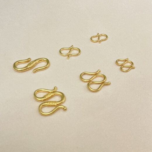 DRJEFUNM buckle 18K gold buckle S buckle gold-covered connecting buckle bracelet buckle head buckle connector gold necklace buckle gold accessories S buckle medium size (10*12mm)