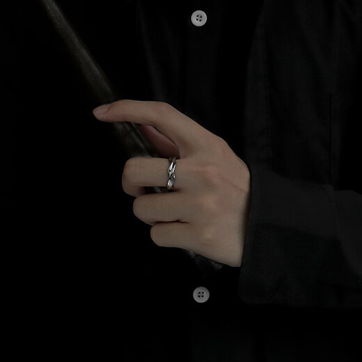 QMXD free engraving Möbius ring men's trendy hip-hop retro open men's single ring tail ring for boyfriend