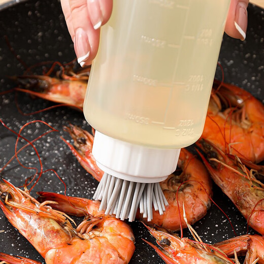 Tingyang silicone brush oil bottle kitchen scaled oil pot outdoor barbecue baking all-in-one seasoning bottle food grade oil brush 175ml one pack