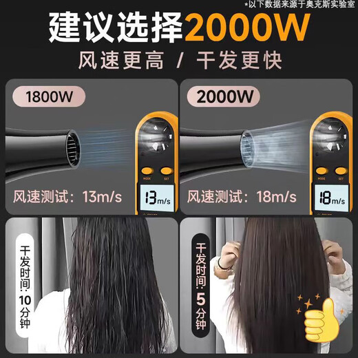 AUX hair dryer high-power hair dryer household silent negative ion high-power non-damaging hair care hair salon dedicated high-wind hair dryer negative ion hair care flagship upgrade second generation 2000 watt blue light hair care + high-power quick drying