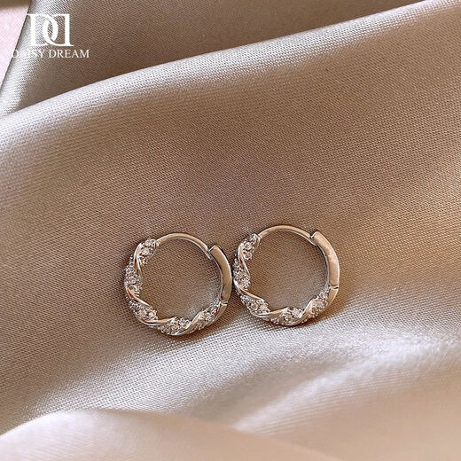 DAISY DREAM Möbius Earrings for Women 2025 New Hot Style High-Quality Hoop Earrings Temperament Earrings Unique Spring and Summer Earrings Golden Zircon Möbius Earrings