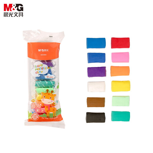 M&G Deer Bag 12 Color 4D Ultra-Light Clay Children's Super Colored Clay Plasticine Clay Kindergarten Primary School Students Handmade DIY Toy Birthday Opening of School Gift