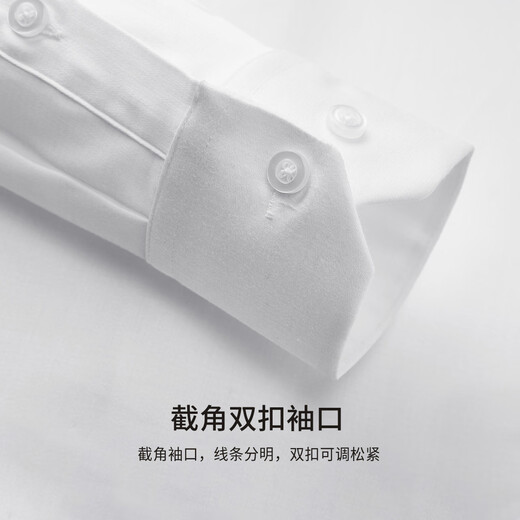 杉杉【桑蚕丝免烫】长袖衬衫男士四季透气商务休闲翻领抗皱男装衬衣