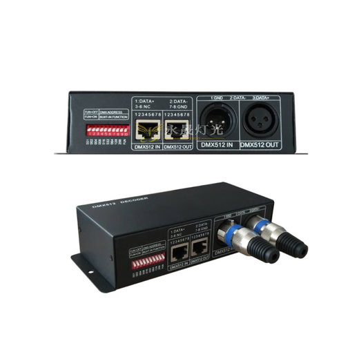 Factory direct sales 4-channel DMX512RGBW controller DMX512 controller stage engineering main control DMX51 DMX512RGB (3-channel*8A)