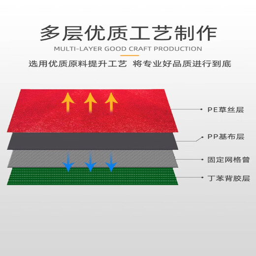 Qingya Artificial Turf Kindergarten Shopping Mall Fence Outdoor Simulated Turf Carpet Plastic Decoration 2.5cm Special Thick Red