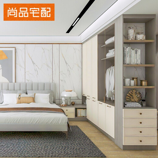 Shangpin Home Furnishing Wardrobe Customized Swing Door Bedroom Wardrobe Home Cloakroom Modern Simple Whole House Furniture Customized Prepayment
