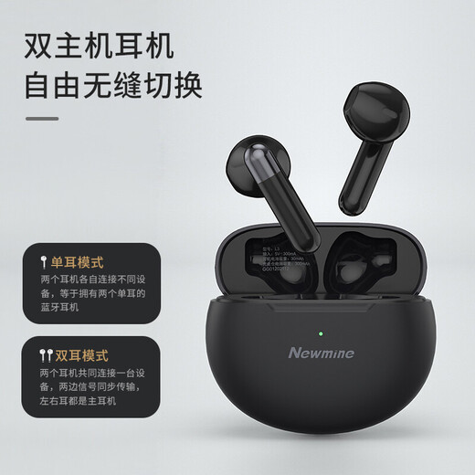 Newmine L3 true wireless Bluetooth headset, semi-in-ear headset, ultra-long standby life, running sports, universal Apple, Huawei, Xiaomi, men and women
