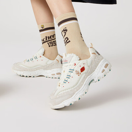 Skechers women's shoes, spring new mesh shoes, sports shoes, fashionable casual shoes, retro thick-soled panda shoes -OFWT 35.5