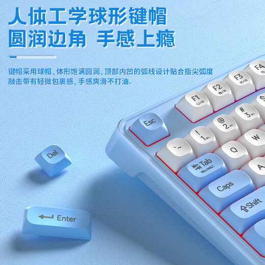 Wolf Spider (AULA) S3012 Wireless Bluetooth Dual Mode Keyboard Mechanical Feel RGB Backlight Silent 87 Key Mac Computer Keyboard Mouse Set Taoyaofen-Wireless Keyboard
