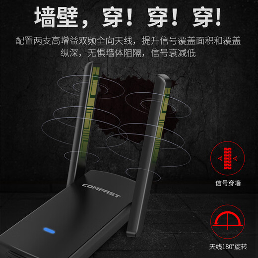 COMFAST CF-924AC tarjeta de red inalámbrica Gigabit USB de doble banda 1300M transmisor receptor WIFI para ordenador portátil dedicado de escritorio