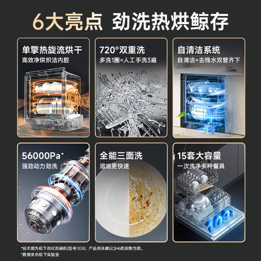 Panasonic (Panasonic) national subsidy embedded dishwasher stove 15 sets of large capacity independent embedded dual-use first-class water efficiency to remove residual water and dry NP-D45B2H6 NP-D45B2H6 white