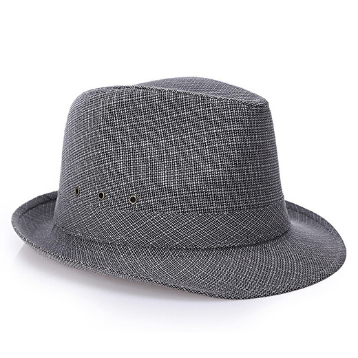 Changyin summer summer hat for middle-aged and elderly men's hat top hat sun hat linen jazz hat spring and autumn linen dark gray medium size 58 cm