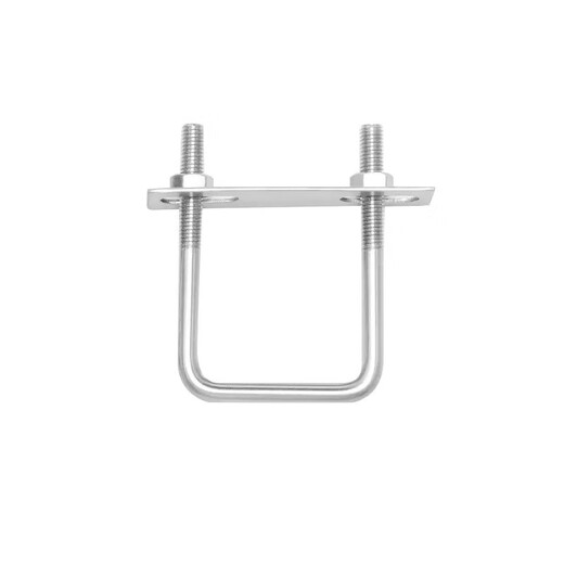 Jinchao 304 stainless steel square card, right-angle card, U-bolt, right-angle screw, U-shaped square card, square pipe clamp, M6*20*50 2 pcs (including baffle nut)