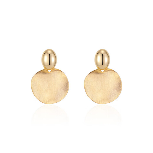 Qlady brushed metal earrings for women 2024 new earrings feminine high-end retro gold earrings birthday gift