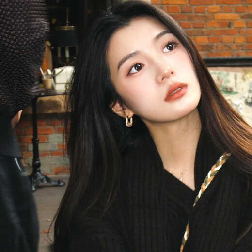 Xixuejian high-end gold pigment hoop earrings for women, retro Hong Kong style, simple temperament, water drop earrings, gift for wife, gold G233, a pair of gold geometric earrings