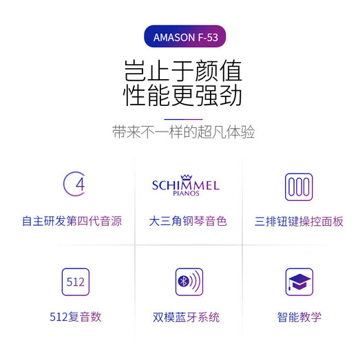 Emerson Pearl River F53 piano électrique 88 touches marteau lourd importé clavier en bois FATAR examen de qualité professionnelle maison numérique intelligent F53 couleur palissandre performance haut de gamme