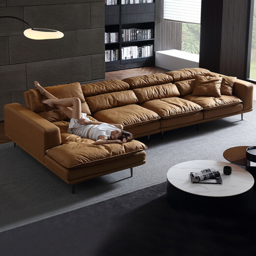 Li Mena Sofa Internet celebrity fabric down sofa large and small living room simple modern nano technology cloth latex sofa 3.2 meters double single expensive + A style coffee table + TV cabinet + A style dining table 4 chairs [Upgraded version 30% selection] Nano technology cloth + sponge +, latex particles