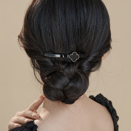 Chimera (CHIMERA) four-leaf clover hairpin on the back of the head for women, Korean style one-word clip, hairpin, gas spring clip, birthday gift for girls