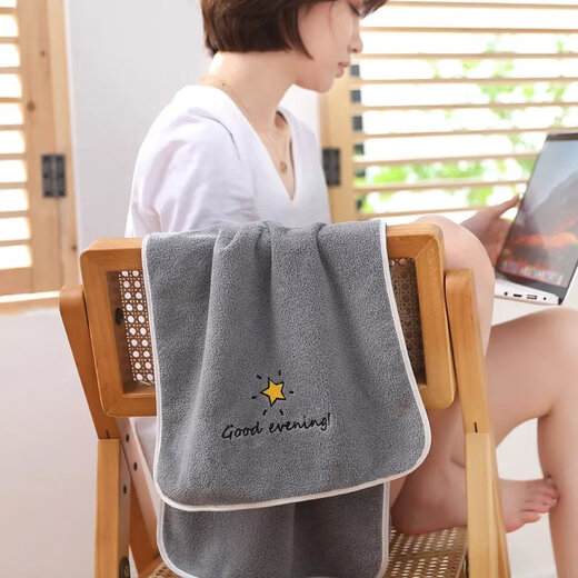 Selected towels are softer than soft, absorbent, quick-drying and hair-free, male and female couples adult home face wash towels Lucky Star Good Morning Blue + Good Night White 2 pack