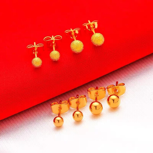 Centenary-old Fengxiang earrings for women, K gold earrings, earrings for raising ears, a pair of double c earrings, a pair of about 1.4 grams, as a Valentine's Day gift for girlfriend
