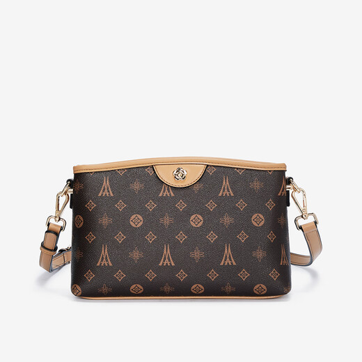 Old man's head bag, women's bag, gift to mother, high-end single shoulder crossbody bag, fashionable and versatile presbyopic small square bag 38 Women's Day gift, coffee color small bag