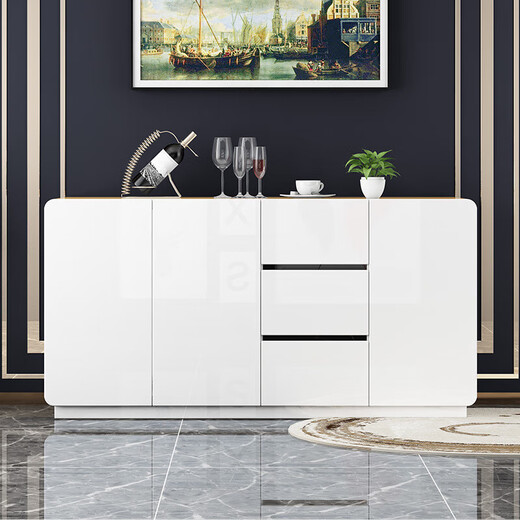 Qiuke sideboard modern minimalist tea cabinet multi-functional paint storage cabinet cream style cupboard kitchen wine cabinet living room