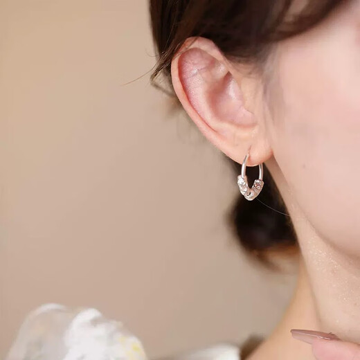 Tiaoqiu s999 sterling silver stud earrings for women 2025 new ear nourishing rings, temperament, high-end, simple, suitable for big faces, slimming temperament, lucky earrings, 2 special packages