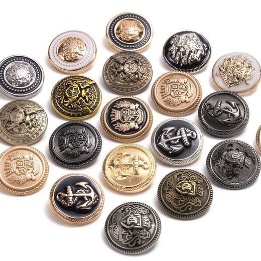 睿爸纽扣金属扣子大衣西装扣西服风衣袖扣男上衣女收腰裤扣高档大钮扣 亮金撞黑色【船锚造型】 22-23MM可用【4颗】