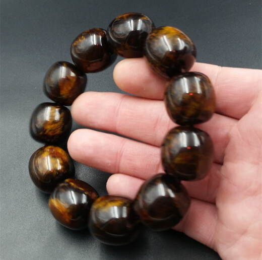 Shengli high-end exquisite gold wire beeswax amber barrel bead bracelet amber passepartout cylindrical bracelet jade bracelet