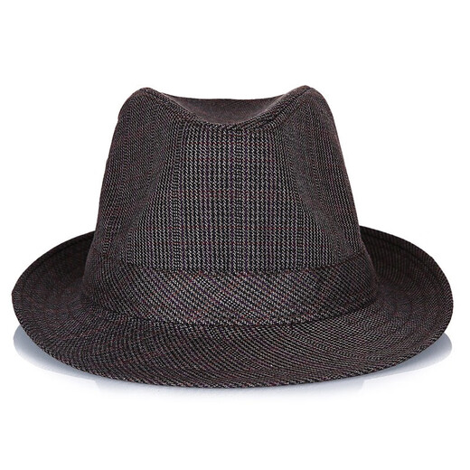 Changyin summer summer hat for middle-aged and elderly men's hat top hat sun hat linen jazz hat spring and autumn linen dark gray medium size 58 cm