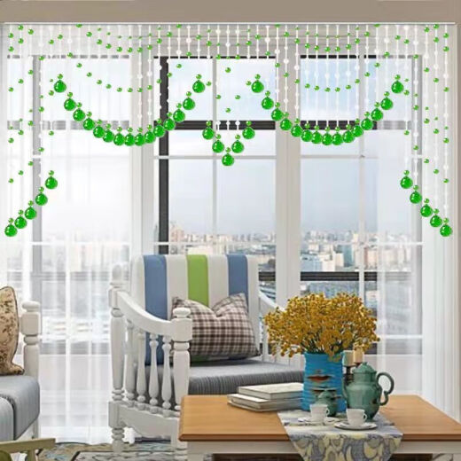 Shanye Bead Curtain Door Curtain Crystal Bead Curtain New Entrance Half Curtain Hanging Curtain Balcony No Punching Guest Restaurant Partition Curtain No Punching Crystal Purple + Transparent Color 39 Extended Edition