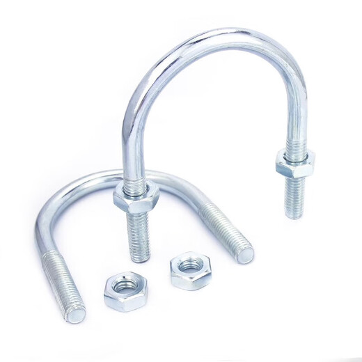 Jinchao galvanized U-shaped bolt screw extended U-shaped pipe clamp pipe clamp clamp fixed riding buckle M6MN8M10M12mm M8*34*54 (5 sets)