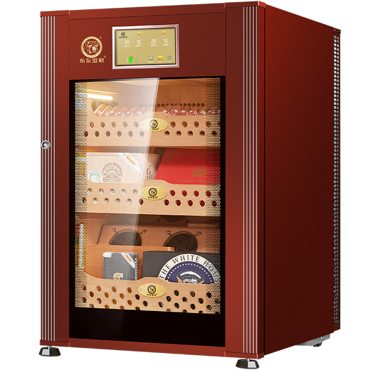 Bulldog cigar cabinet constant temperature and humidity control for tomato cultivation, constant humidity red wine cabinet, ammonia removal cigar moisturizing cabinet, imported compressor, household small cigar cabinet box for naked cultivation, VC 118 flagship, fourth generation VC118 coffee color + 500 pieces capacity 118L