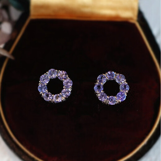 DL 1998 Fat Donglai same style tanzanite earrings natural l natural tanzanite earrings for women 925 silver purple pair of earrings