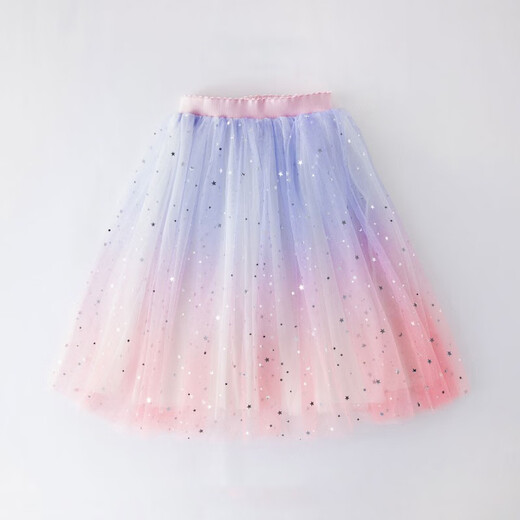 
Pig Pitt (PIG/PETER) girls' skirt summer skirt girls summer short skirt 2025 new children's fashionable princess mesh skirt suit 4118 gradient color + 9889 white 130 cm