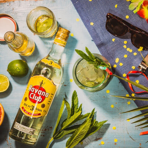 哈瓦纳俱乐部正品行货 朗姆酒 古巴原装原瓶进口陈酿洋酒烈酒基酒 节日送礼 白朗姆3年 700mL 1瓶