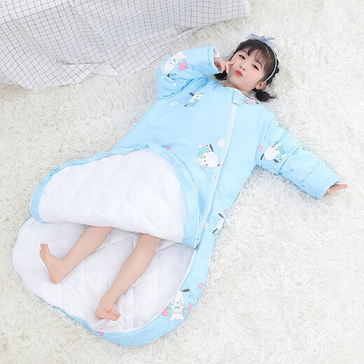 Linglingzhu pure cotton children's sleeping bag anti-kicking quilt artifact 5-10 years old 3-6 years old 1-3 years old older baby spring, autumn and winter pure cotton car 100cm (1-3 years old) thickened in autumn and winter