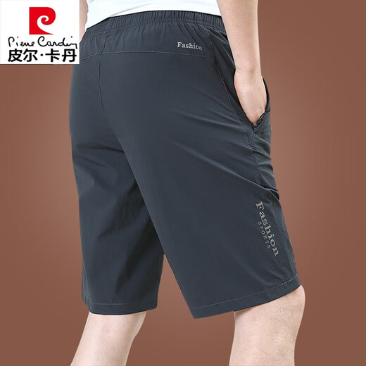 皮尔卡丹（pierre cardin）冰丝短裤男夏外穿宽松休闲裤子男速干男士五分裤夏季薄款2024款潮 9893A[黑色]冰丝 XL 180规格(130-145斤)