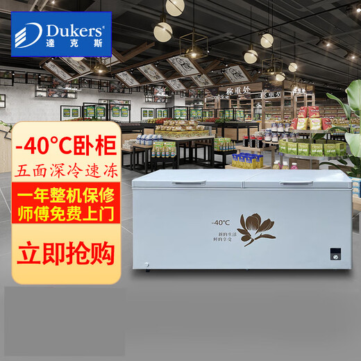 達克斯（DUKERS）深冷-32°无霜风冷小型卧式冰箱年味腊味鲜肉储藏便携带家用冷柜 719升减霜深冷 1836*855*900mm
