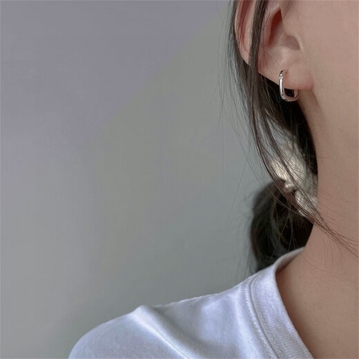 Nilan platinum earrings PT950 women's earrings moissanite diamond square earrings for girlfriend's birthday white