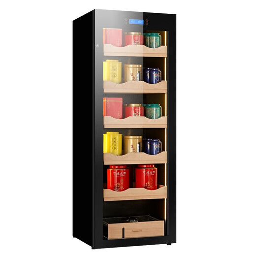 Qieke tea cabinet constant temperature and humidity Pu'er oolong red and green tea fresh-keeping refrigerated Maotai storage cabinet tea house factory special red and white wine cabinet commercial large capacity tea cabinet 1.63 meters high 5-layer full green tea