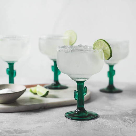 Libbey cactus-shaped margarita cocktail glass 473ml glass stemware lead-free and durable 4-piece set