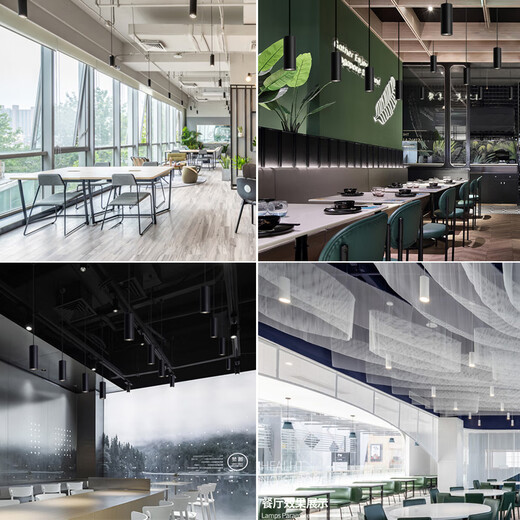 Cypress grid led surface mounted downlight pendant line spotlight cylindrical ceiling type long tube chandelier restaurant office shopping mall boom spotlight 5 watt black diameter 6CM length 20CM