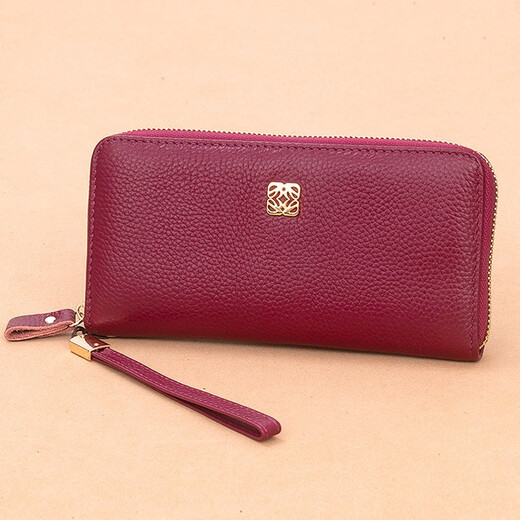 Golozd Tasche Damen 2025 neue Geldbörse Damen lange kleine Handtasche Clutch Bag echte First-Layer-Rindsleder-Brieftasche schwarz